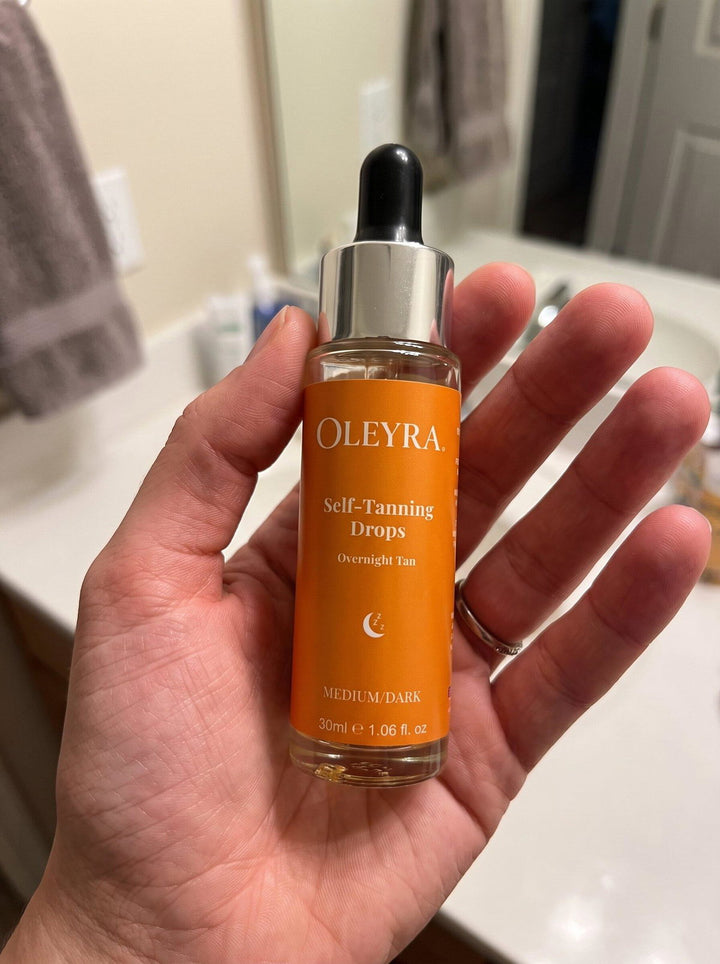 Customer photo of an Oleyra tanning drops bottle